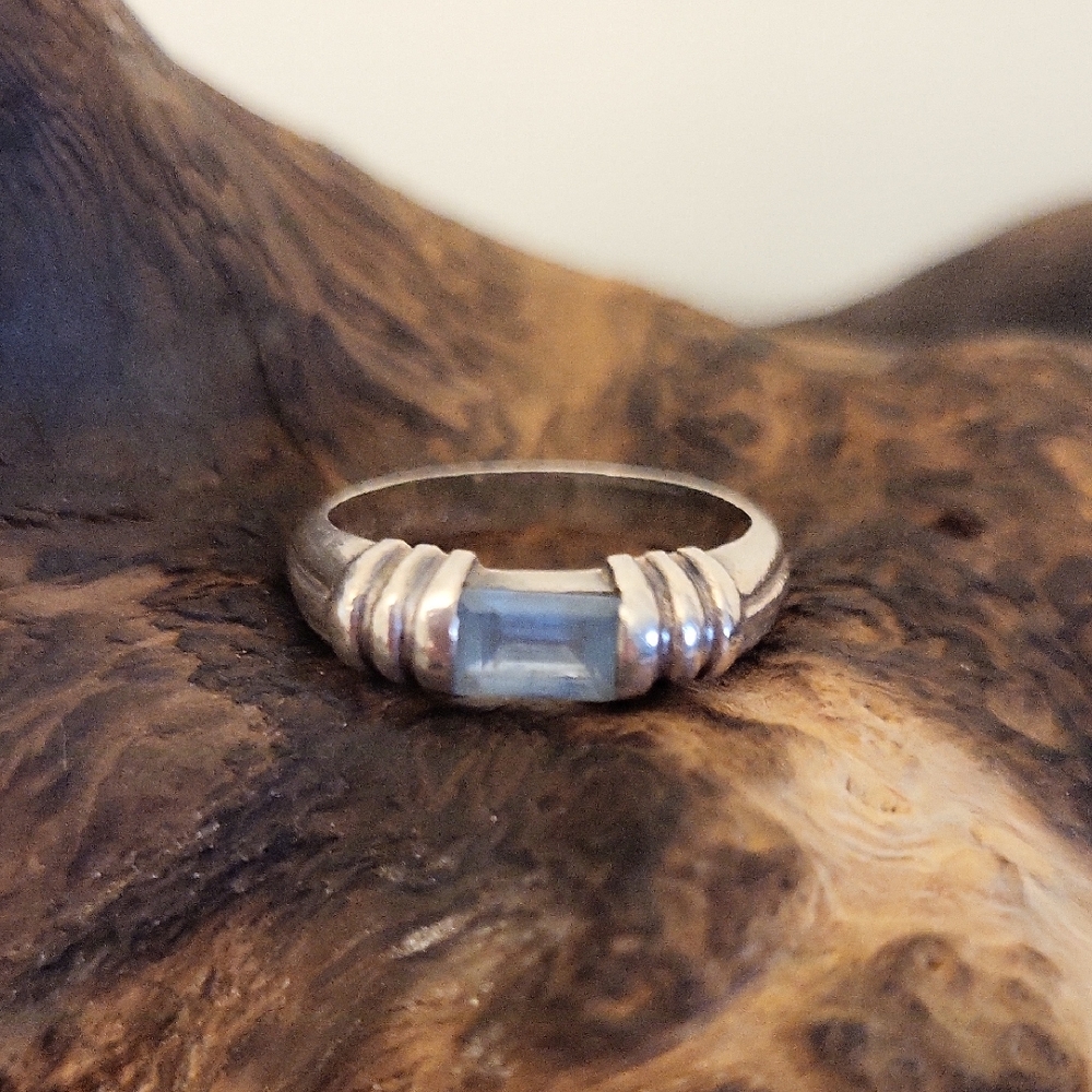 Sterling Silver 925 Blue Stone Ring